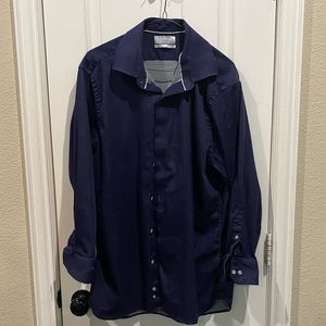 Hickey Freeman NY Blue mens button down dress shirt 16-16.5 32/33